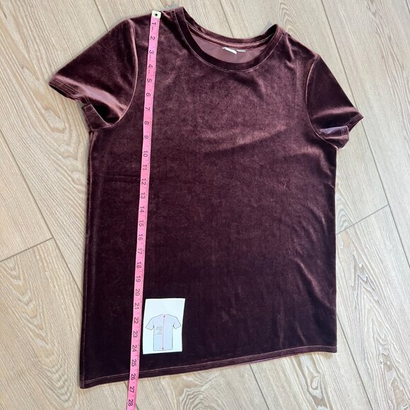 🖤 Gap Maroon Velvet Top - Gothic Glam & Steampunk Style (Size M Tall) - Picture 6 of 9